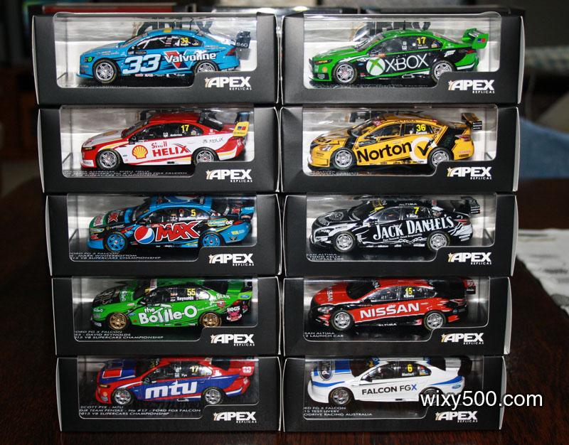 FG-X Falcon V8 Supercars from Apex, plus the Nissans and a Volvo, released at the end of last year.